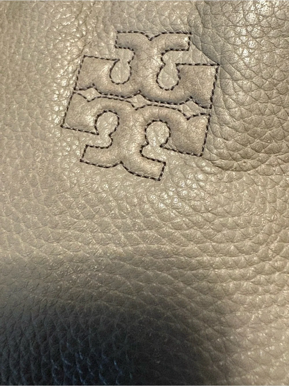 TORY BURCH Thea Convertible Leather Tote, Gray with dust bag